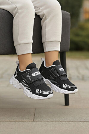 Çocuk Unisex Hafif Cırtlı Yumuşak Esnek Hafif Nefes Alabilen Ortopedik Sneaker Ayakkabı