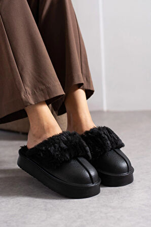 Kadın Cırtlı Çıkarılabilir Rahat Kaymaz Taban Ev Dış Mekan Peluş Terliği