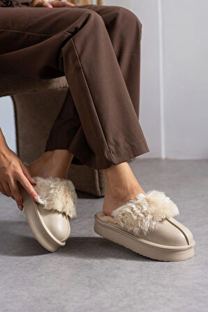 Kadın Cırtlı Çıkarılabilir Rahat Kaymaz Taban Ev Dış Mekan Peluş Terliği