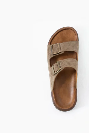 Unisex Ortopedik Günlük Yumuşak Deri Tokalı Ev Dışarı Terlik