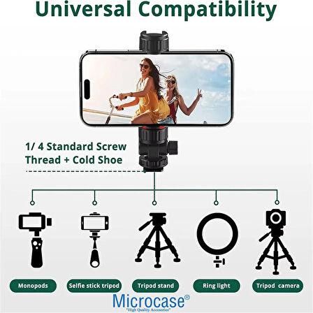 Microcase Çok Fonksiyonlu Döner Başlıklı Telefon Tutucu Parça - SİYAH AL4982