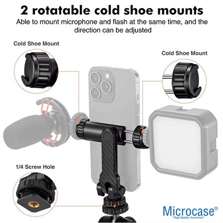 Microcase Çok Fonksiyonlu Döner Başlıklı Telefon Tutucu Parça - SİYAH AL4982