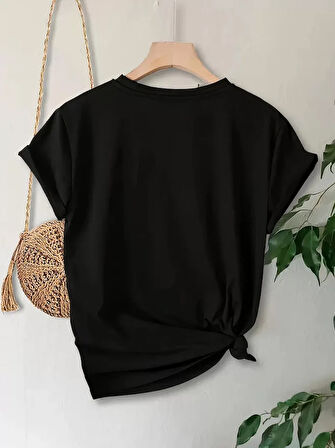 35 AVM Anneler Günü Baskılı T-shirt - Siyah