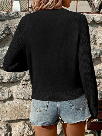 35 AVM Kadın Uzun Kollu Bisiklet Yaka Triko Bluz