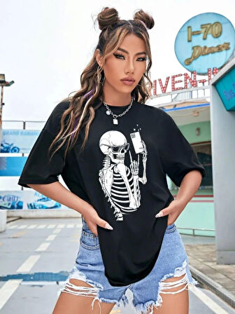 35 AVM Baskılı T-shirt - Siyah