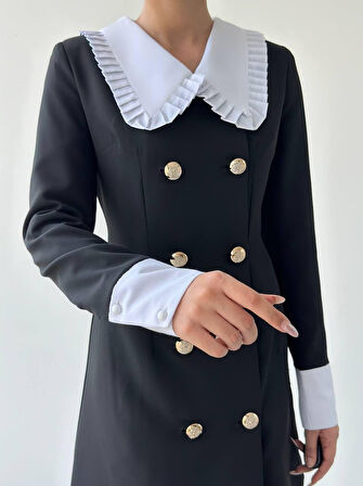 35 AVM Loyada Geniş Yaka Elbise