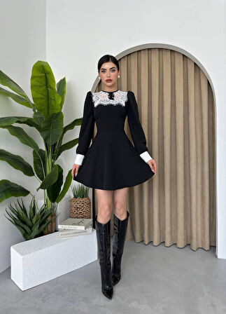 35 AVM Parma Uzun Kollu Mini Boy Elbise