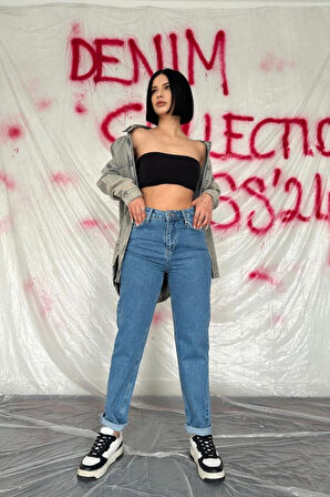 35 AVM Mavi Boru Paça Jeans Pantolon