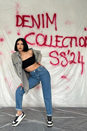 35 AVM Mavi Boru Paça Jeans Pantolon
