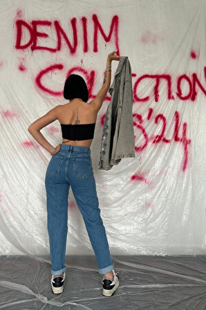 35 AVM Mavi Boru Paça Jeans Pantolon
