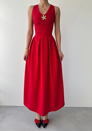 35 AVM Late Yıldız Detaylı Elbise