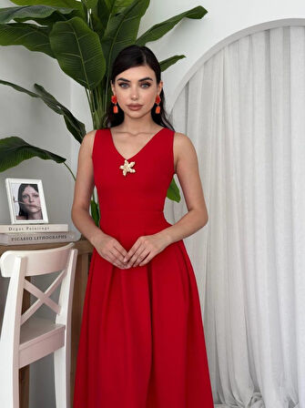 35 AVM Late Yıldız Detaylı Elbise