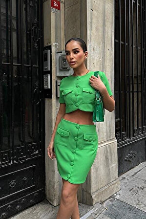 35 AVM Liatris Crop Ceket Takım 9389-10