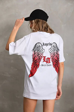 35 AVM Unisex Baskılı Oversize T-Shirt - Beyaz