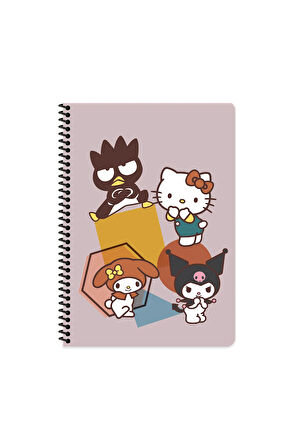 Keskin Color Hello Kitty and Friends Çizgili Defter | 16,5 x 22,5 cm | Spiralli – 80 Yaprak