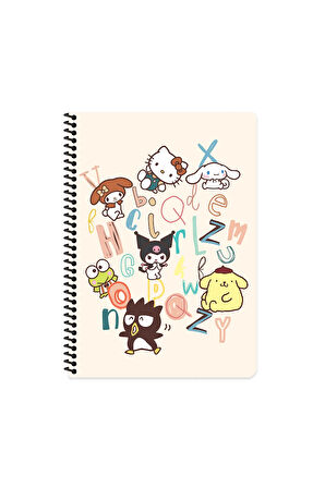 Keskin Color Hello Kitty and Friends Çizgili Defter | 16,5 x 22,5 cm | Spiralli – 80 Yaprak