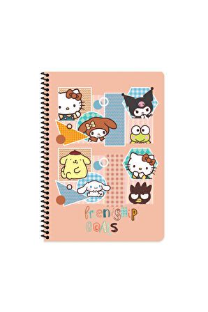 Keskin Color Hello Kitty and Friends Çizgili Defter | 16,5 x 22,5 cm | Spiralli – 80 Yaprak