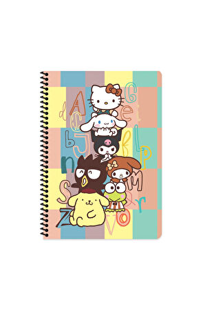 Keskin Color Hello Kitty and Friends Çizgili Defter | 16,5 x 22,5 cm | Spiralli – 80 Yaprak