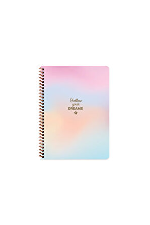 Keskin Color Peritozu Çizgili Stickerli Defter | 16,5 x 22,5 cm | Spiralli – 80 Yaprak