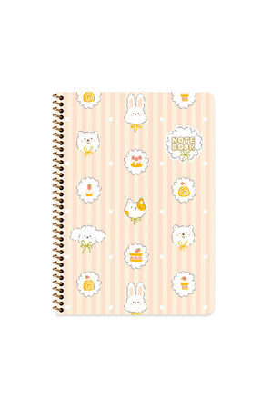 Keskin Color Kawaii Çizgili Stickerli Defter | 16,5 x 22,5 cm | Spiralli – 80 Yaprak