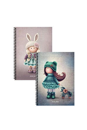 Keskin Color Tilda Çizgili Defter Seti 2 Adet | 16,5 x 22,5 cm | Spiralli – 80 Yaprak