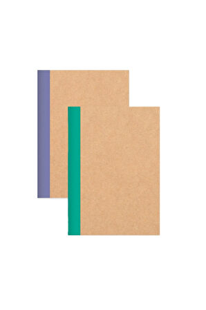 Keskin Color Kareli Stickerli Kraft Kapak 2'li Defter Set | 18,5 X 26 Cm | 50 Yaprak