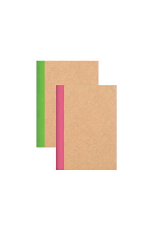 Keskin Color Kareli Stickerli Kraft Kapak 2'li Defter Set | 18,5 X 26 Cm | 50 Yaprak