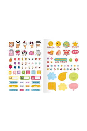 Keskin Color Kareli Stickerli Kraft Kapak 2'li Defter Set | 18,5 X 26 Cm | 50 Yaprak