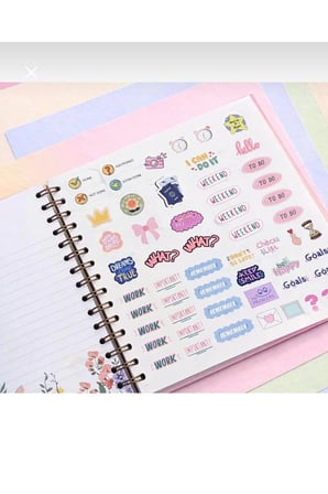 Spiralli Süresiz Planlayıcı - 19x19cm - Motivasyon ve Sticker Sayfaları