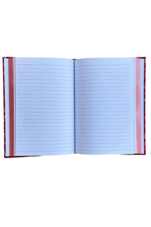 Atakids Lizy Deri Kapaklı Çiçek Desenli Çizgili Defter | 14x20 cm | 70 Yaprak | Sert Kapak |