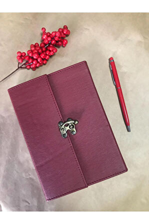 Atakids Lizy Vintage Deri Hediyelik, Vip Defter ve Kalem Seti