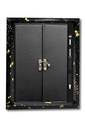 Atakids Lizy Vintage Deri Hediyelik, Vip Defter ve Kalem Seti