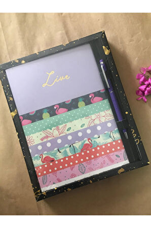 Atakids Lizy Tasarımlı Defter ve Kalem Seti (96 yaprak)