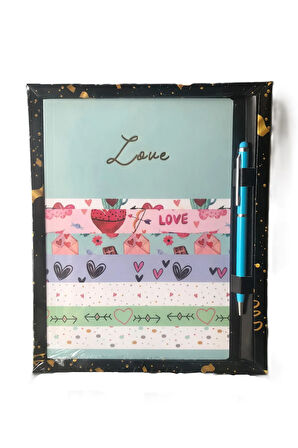 Atakids Lizy Tasarımlı Defter ve Kalem Seti (96 yaprak)