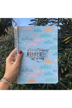 Atakids Lizy 120 Yaprak 17x24cm Baskılı Bristol Kapak Spiralli Çizgili Defter 2'li Set