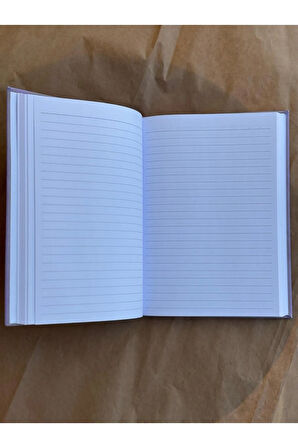 Atakids Lizy Mottolu Suni Deri Velur Kapak Çizgili Defter 14x20 cm, 168 Sayfa