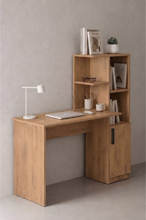 ADALIMODULES Ders Çalışma Masası 90 CM Kitaplıklı Çalışma Masası Öğrenci Masası Ofis Çalışma Masası