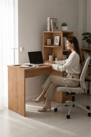 ADALIMODULES Ders Çalışma Masası 90 CM Kitaplıklı Çalışma Masası Öğrenci Masası Ofis Çalışma Masası