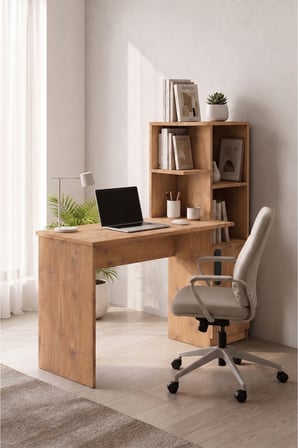 ADALIMODULES Ders Çalışma Masası 90 CM Kitaplıklı Çalışma Masası Öğrenci Masası Ofis Çalışma Masası