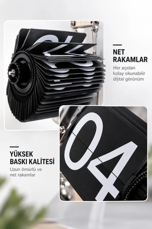 Masaüstü Mekanik Sayfa Çevirmeli Retro Saat Vintage Minimalist Yaprak Masa Saati Paslanmaz Çelik