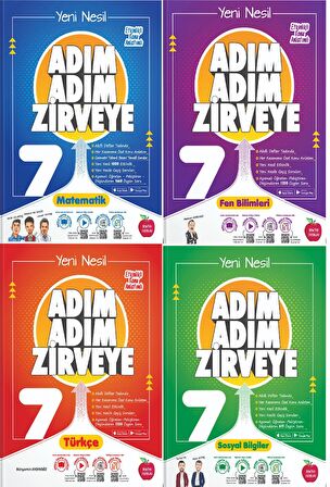 7.Sınıf Adım Adım Zirveye 4'lü Soru Bankası Seti