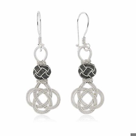 ​Gümüş Trabzon Örmesi Kazaz Kadın Küpe