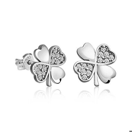 Gümüş Yonca Küpe