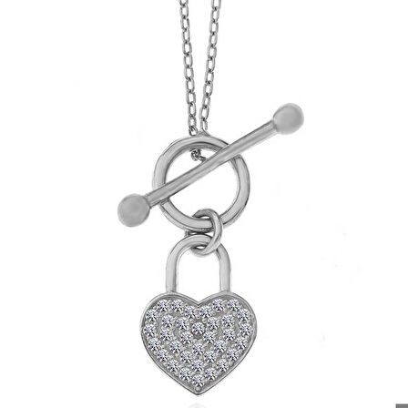 Gümüş Sallantılı Kalp Kadın Kolye