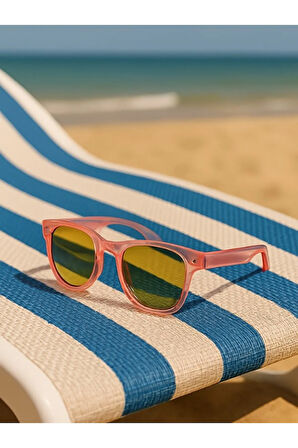 Sevimli Çocuk Aynalı Cam Kids Çocuk Güneş Gözlüğü Pembe Çerçeve UV 400 Korumalı CE Belgeli