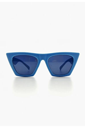 Sevimli Çocuk Güneş Gözlüğü Mavi Çekik Çerçeve UV 400 Korumalı CE Belgeli Kids Çocuk Güneş Gözlüğü