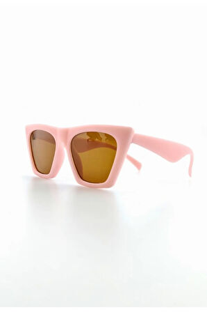 Sevimli Çocuk Güneş Gözlüğü Pembe Çekik Çerçeve UV 400 Korumalı CE Belgeli Kids Çocuk Güneş Gözlüğü