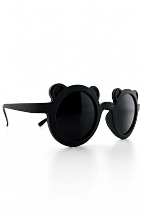 Sevimli Çocuk Güneş Gözlüğü Siyah Ayıcık Çerçeve UV 400 Korumalı CE Belgeli Kids Çocuk Güneş Gözlüğü