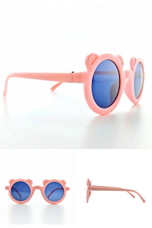 Sevimli Çocuk Güneş Gözlüğü Pembe Ayıcık Çerçeve UV 400 Korumalı CE Belgeli Çocuk Güneş Gözlüğü