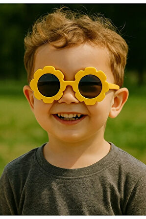 Papatya Çerçeve 3 LÜ Sevimli Çocuk Güneş Gözlüğü Set UV 400 Korumalı CE Belgeli Çocuk Güneş Gözlüğü